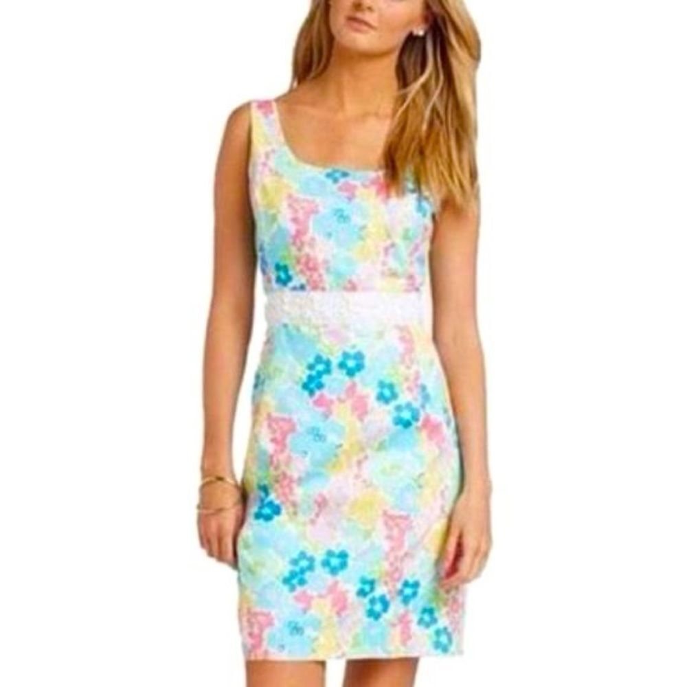 Lilly Pulitzer Serena Floral Mini Dress - Pink, Blue, Yellow, Green